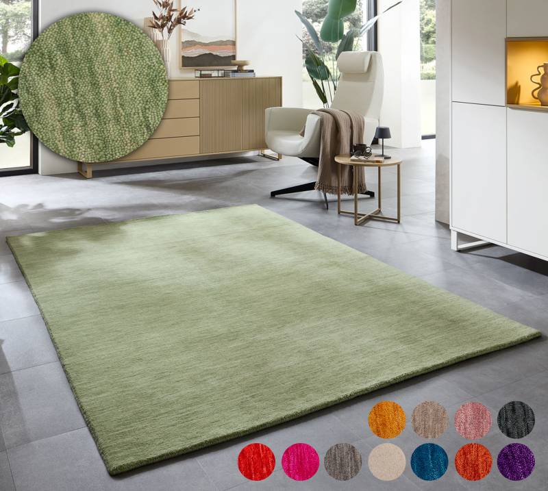 my home Wollteppich »Karchau«, rechteckig, 13 mm Höhe, Handweb Teppich, meliert, reine Wolle, handgewebt, brilliante Farben von My Home
