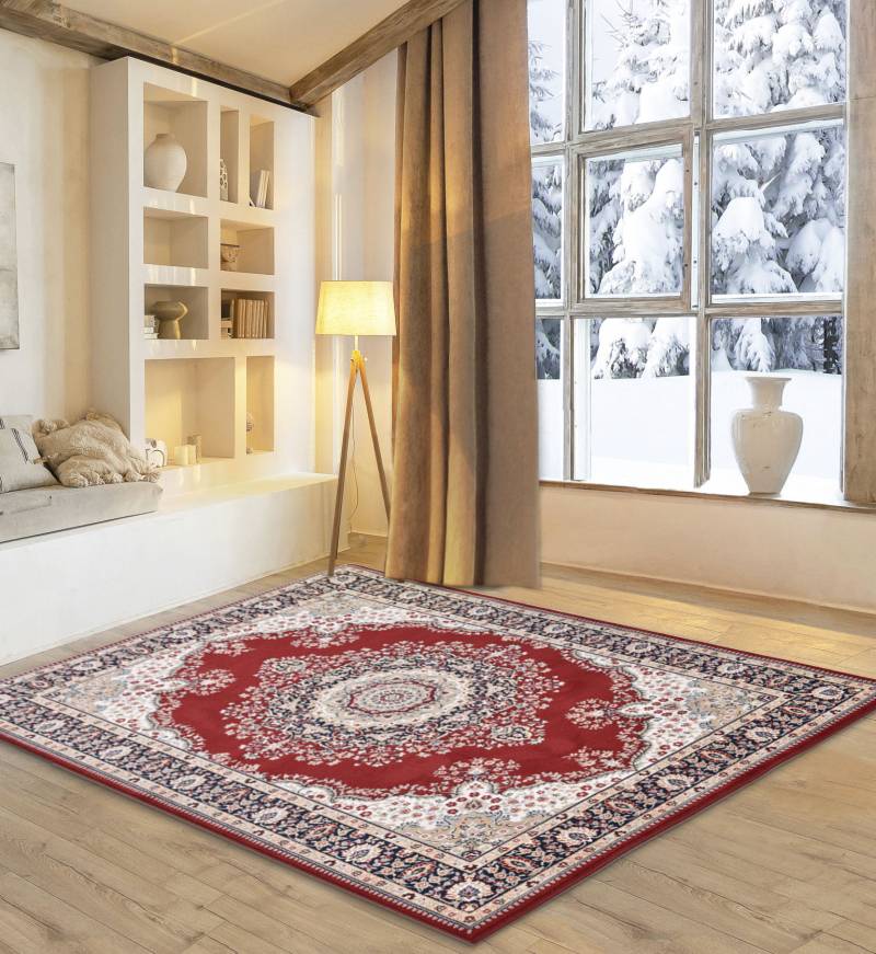 my home Wollteppich »Oriental D3«, rechteckig, 10 mm Höhe, reine Wolle, Orient-Optik, Wohnzimmer von My Home
