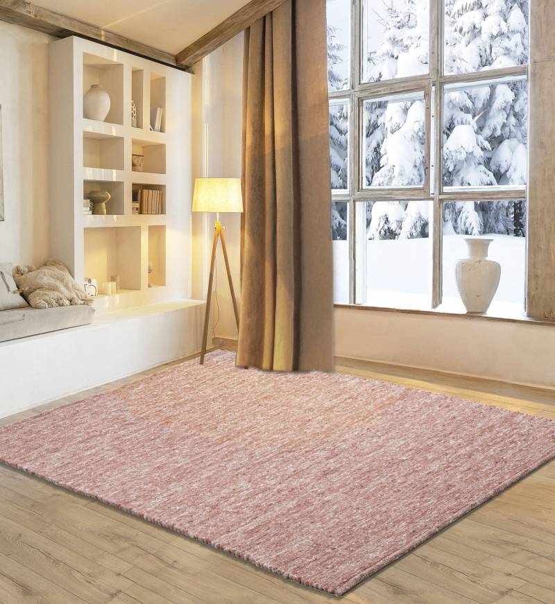 my home Wollteppich »Pirker«, rechteckig, 12 mm Höhe, Wendeteppich, meliert, reine Wolle, handgewebt, Scandi, Wohnzimmer von My Home