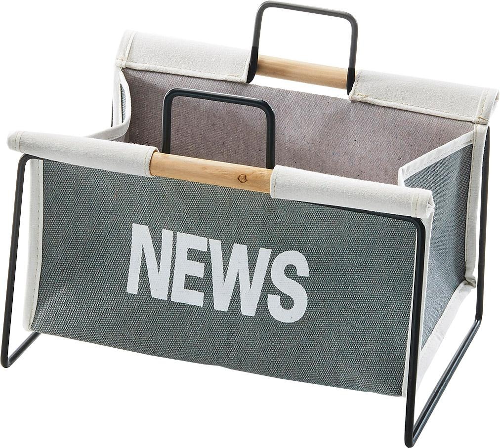 locker Zeitungsständer »Zeitungsständer aus Metall, schwarz und Canvas grau« von locker