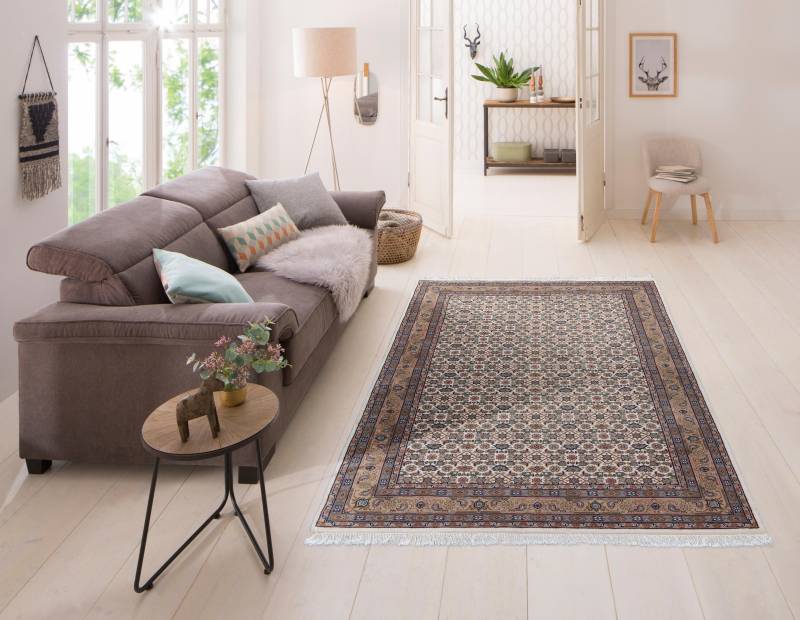 my home Orientteppich »Kiara«, rechteckig, 12 mm Höhe, handgeknüpft, reine Wolle, mit Fransen, Wohnzimmer von My Home