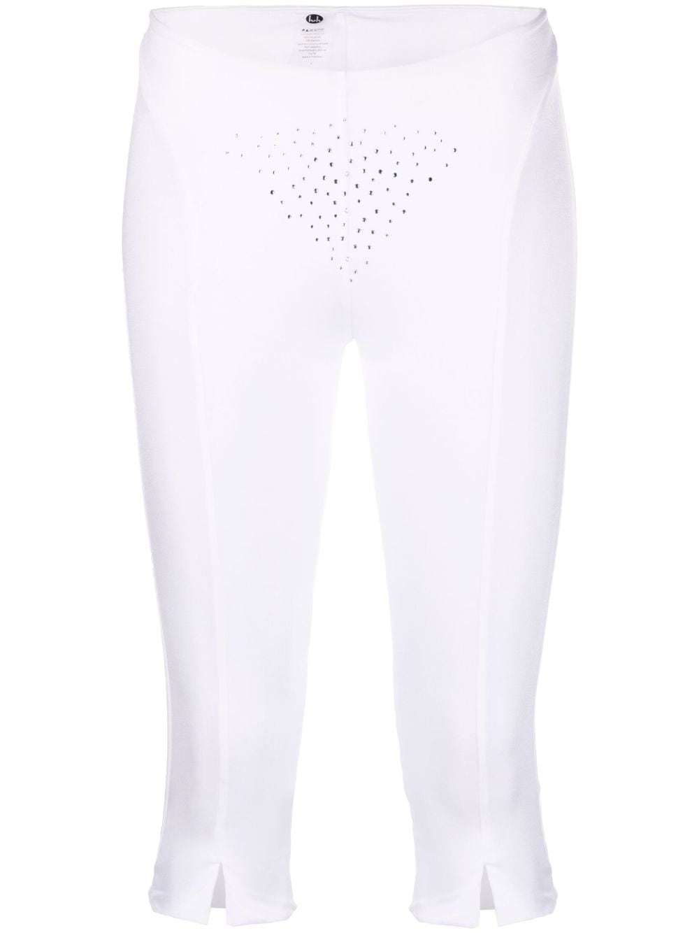 hrh crystal-embellished cropped leggings - White von hrh