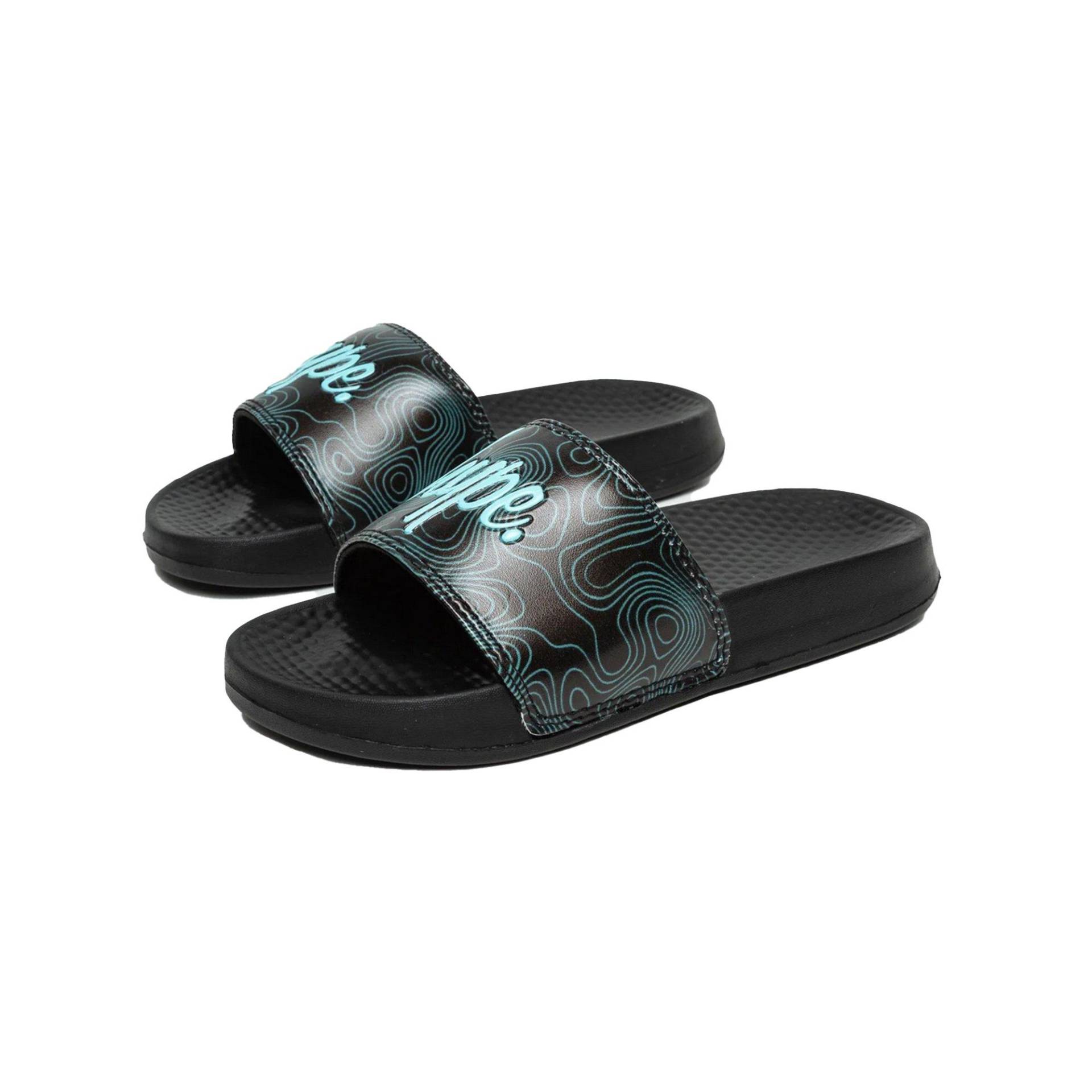 Badesandale Topographic, Minischrift Unisex Schwarz 30 von hype