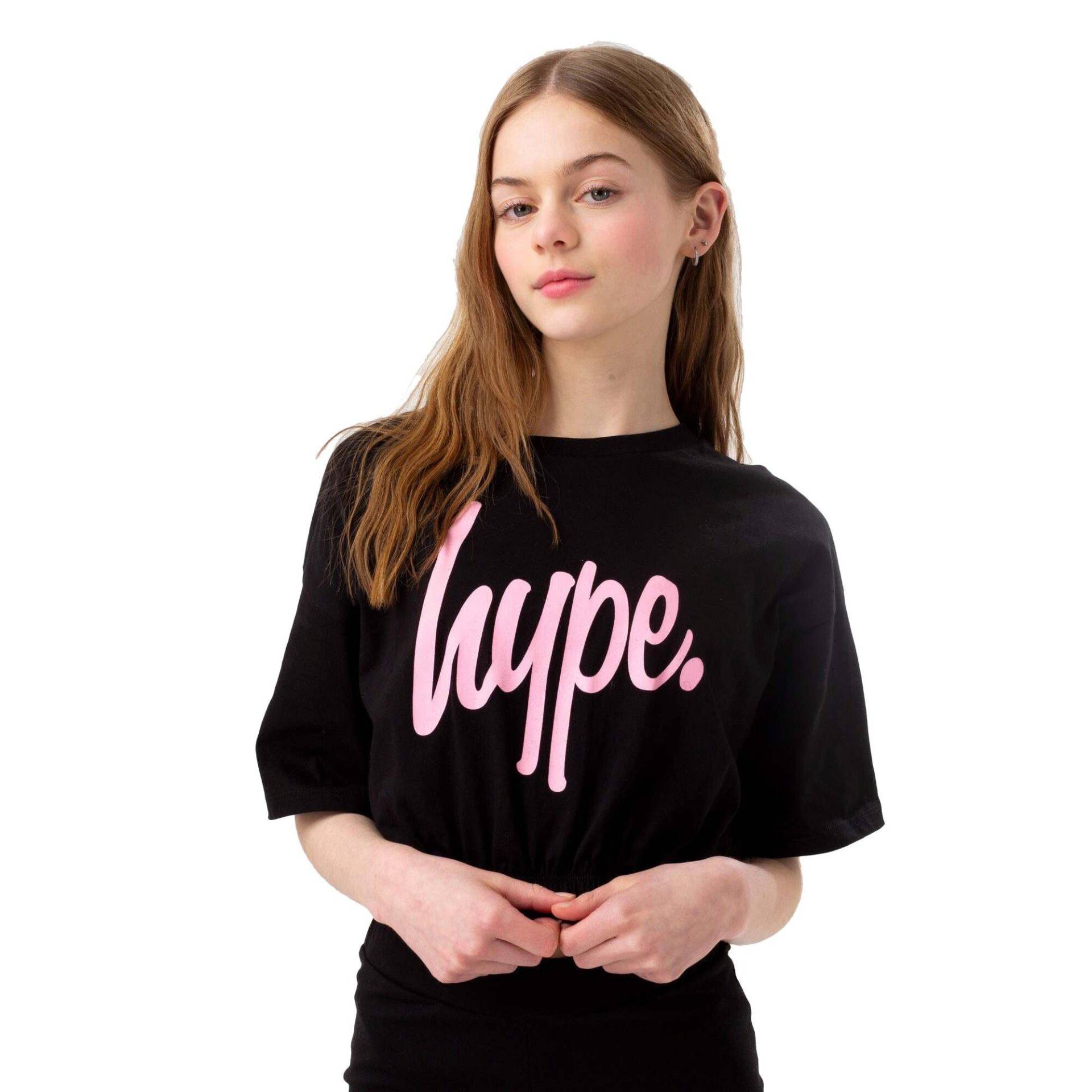 Kurzes Tshirt Elastischer Bund Mädchen Schwarz 116 von hype