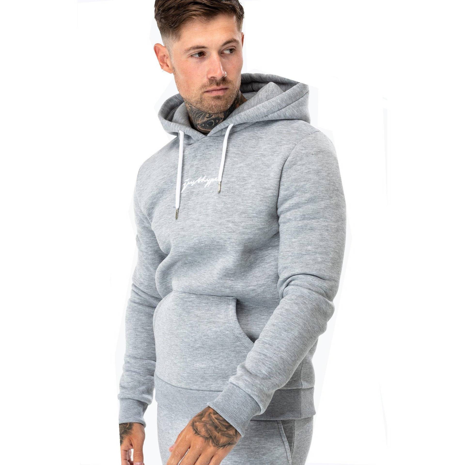 Kapuzenpullover Mit Logoschriftzug Herren Grau XS von hype