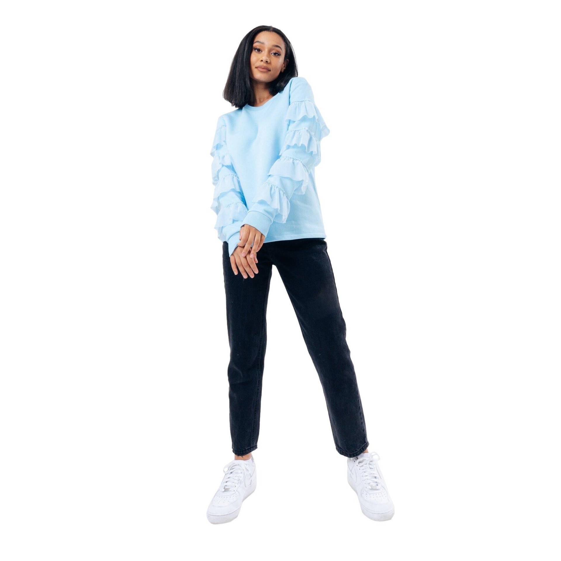 Sweatshirt Rüschen Damen Blau 32 von hype