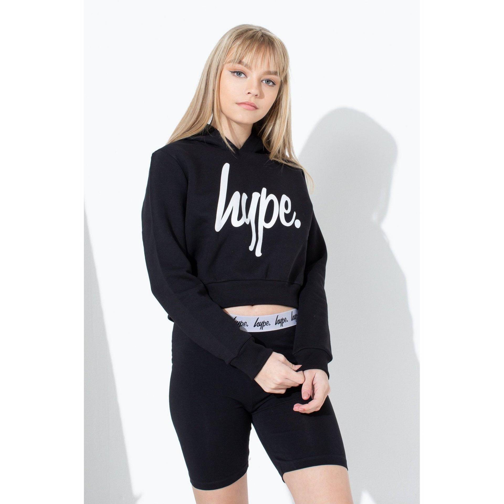 Kapuzenpullover Script Kurz Jungen Schwarz 104 von hype