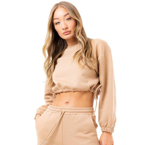 Kurzes Sweatshirt Damen Sand 44 von hype