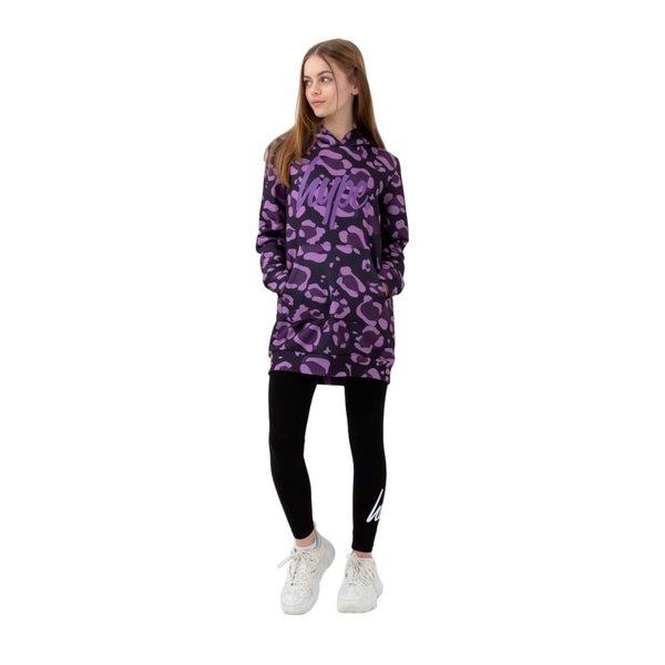 Leopard Kapuzenpullover, Lang Mädchen Lila 116 von hype