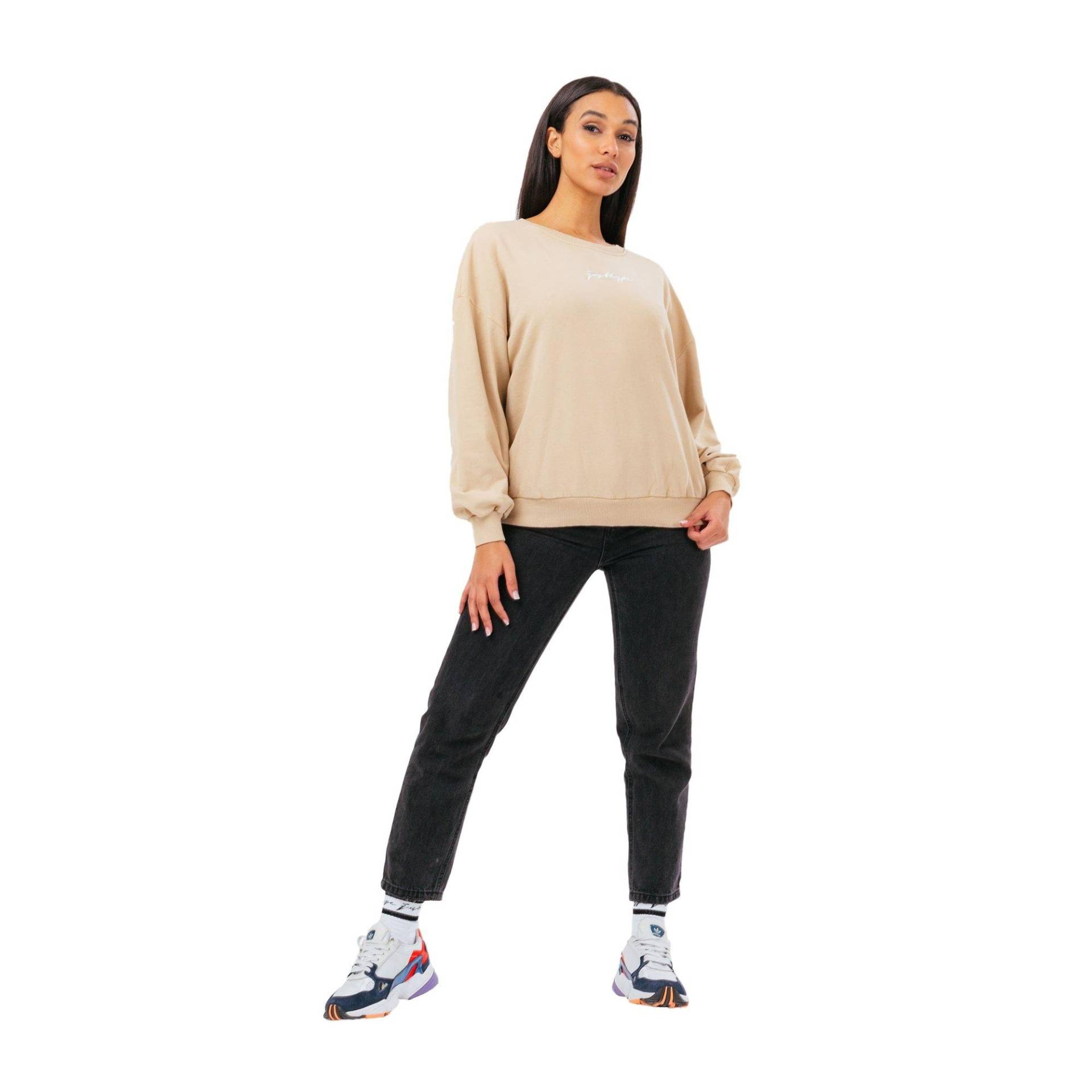 Sweatshirt, Überschnittene Schulter Damen Beige 40 von hype