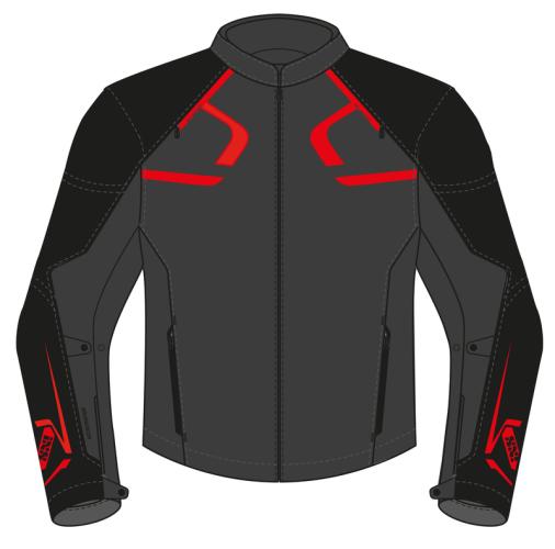 iXS Sport SO Jacke Moto Dynamic - grey-black-red (Grösse: 2XL) von iXS