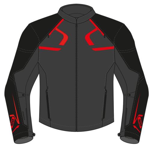 iXS Sport SO Jacke Moto Dynamic - grey-black-red (Grösse: 3XL) von iXS