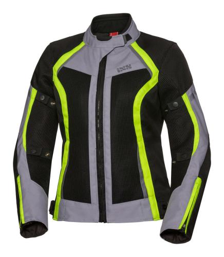 iXS Motorradjacke Damen Sport Andorra-Air - schwarz-grau-gelb (Grösse: DM) von iXS