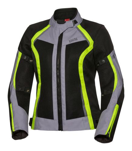iXS Motorradjacke Damen Sport Andorra-Air - schwarz-grau-gelb (Grösse: DXL) von iXS