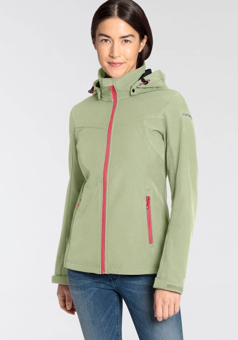 Icepeak Softshelljacke »D SOFTSHELLJACKE BRENHAM«, mit Kapuze, mit hohem Stehkragen von icepeak