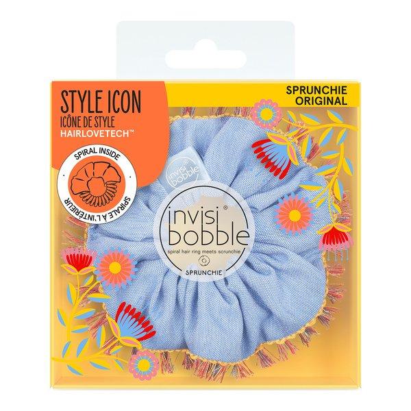 Sprunchie Flores & Bloom Hola Lola Damen Hellblau 1 pezzo von invisibobble