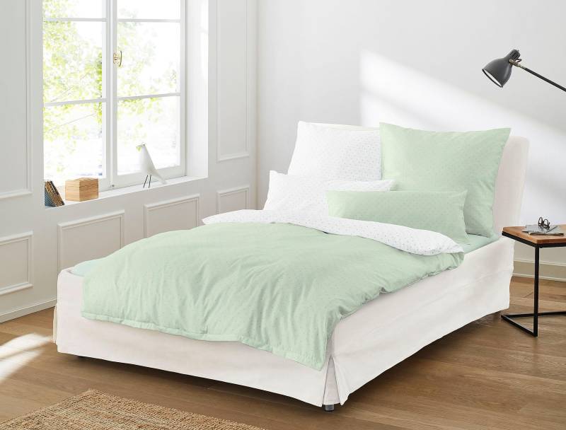 Irisette Wendebettwäsche »Varia 8730 in Gr. 135x200 oder 155x220 cm«, Bettwäsche aus Baumwolle, Wendebettwäsche mit Punkten von irisette
