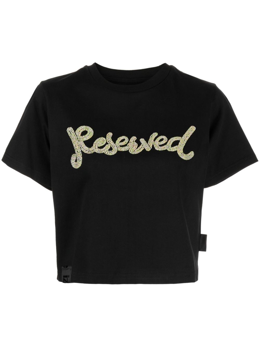 izzue Reserved beaded cropped T-shirt - Black von izzue