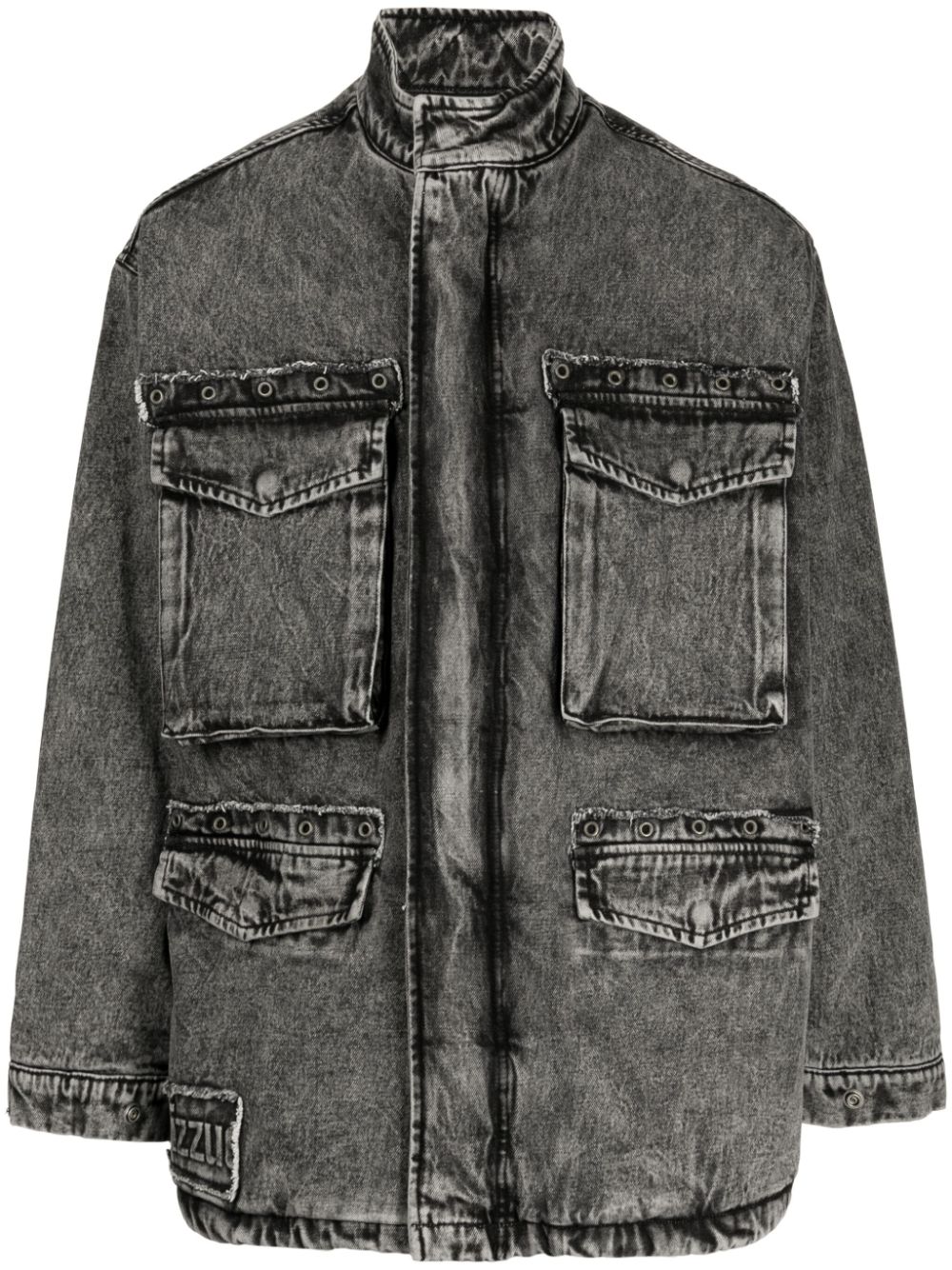 izzue band-collar denim jacket - Grey von izzue