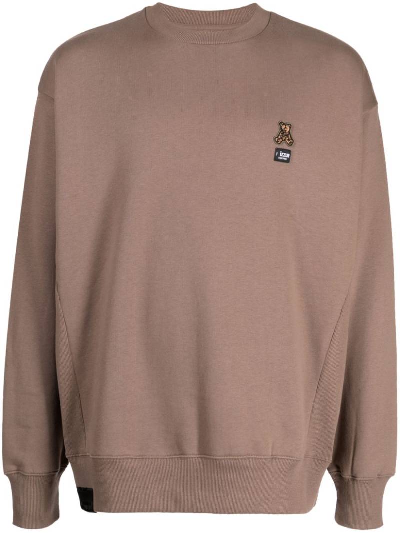 izzue bear-patch fleece sweatshirt - Brown von izzue