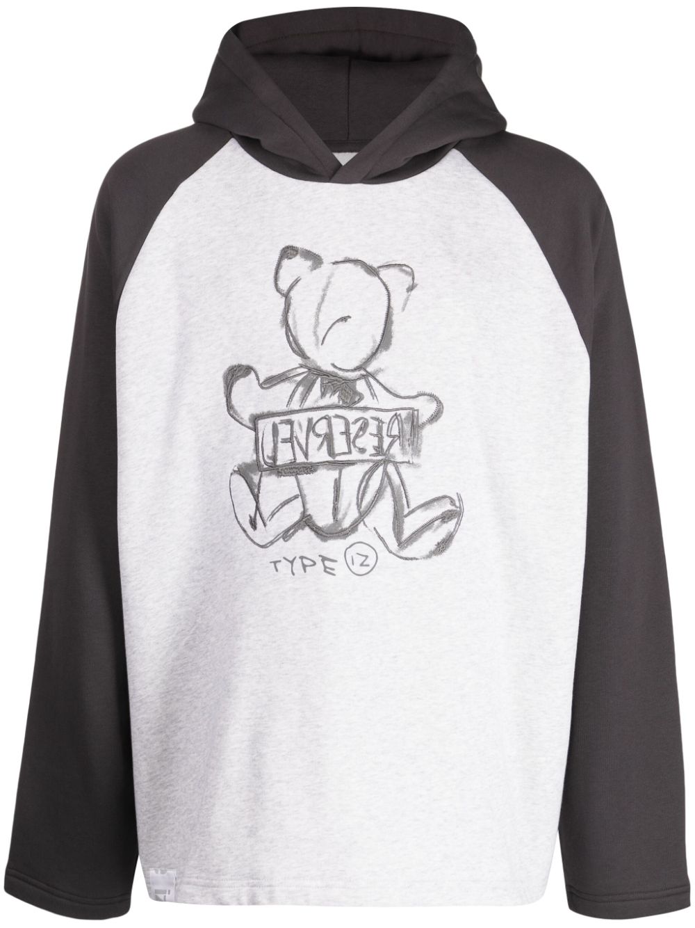 izzue bear sketch-print hoodie - Grey von izzue