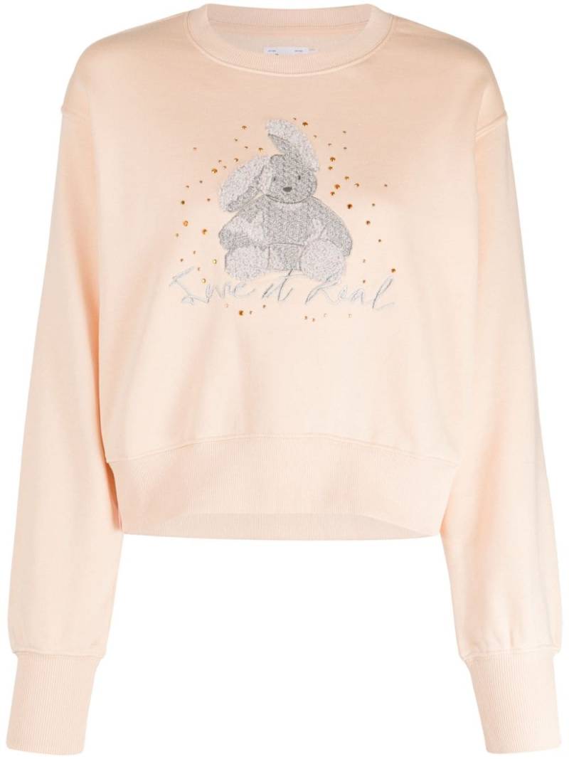 izzue bunny-embroidered crew-neck sweatshirt - Orange von izzue