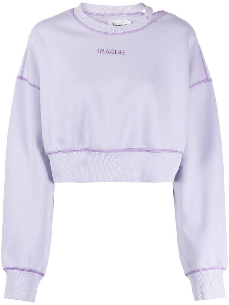 izzue butterfly-print cropped sweatshirt - Purple von izzue