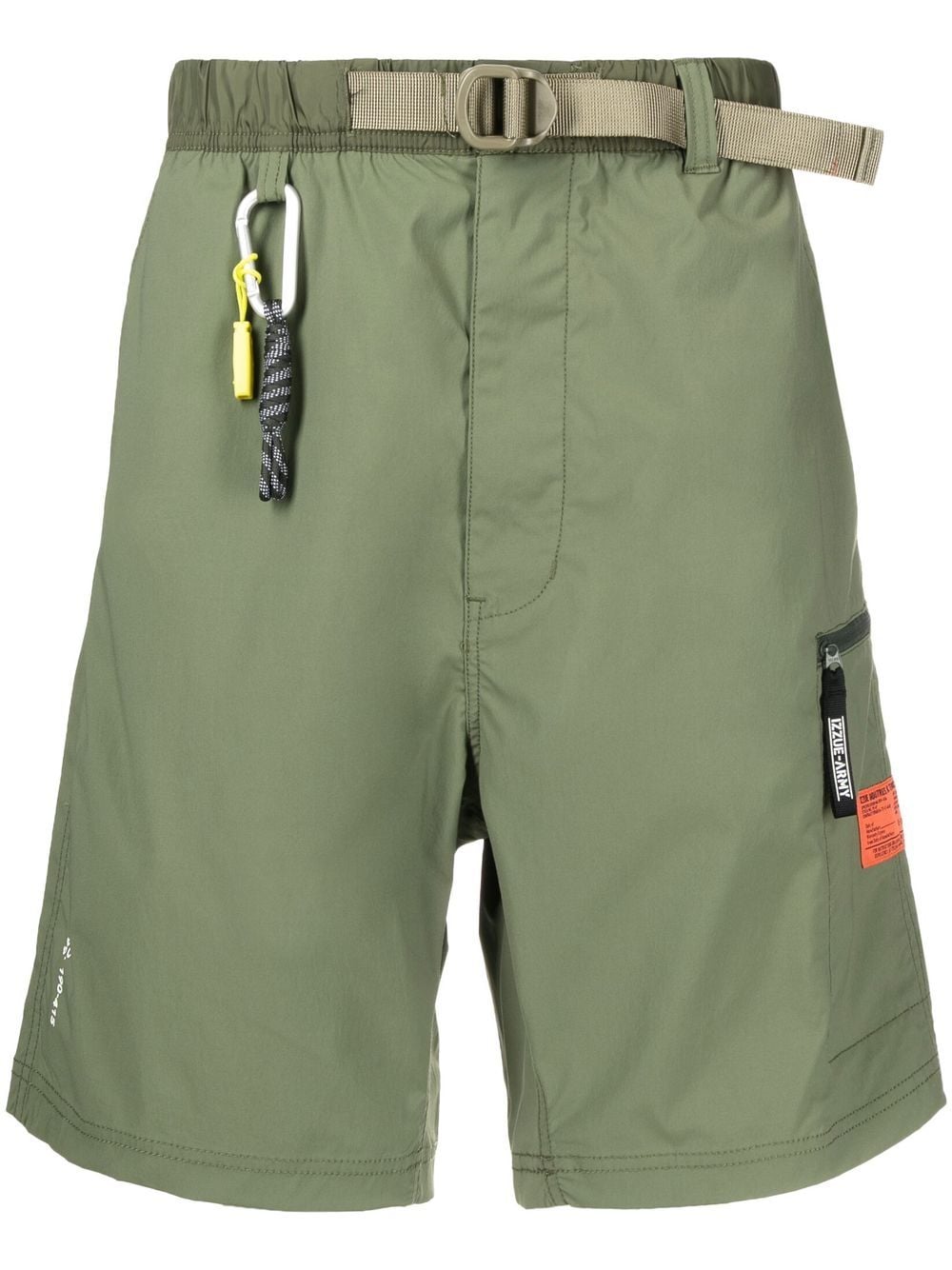izzue carabiner-attachment belted Bermuda shorts - Green von izzue