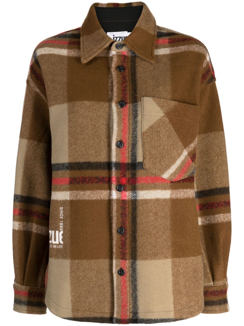 izzue checked buttoned shirt - Brown von izzue