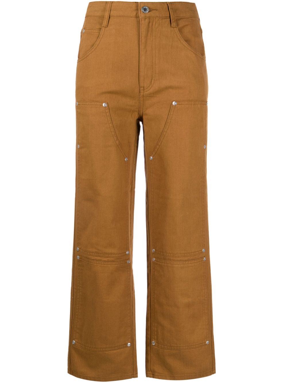 izzue contrast-stitch straight-leg jeans - Brown von izzue