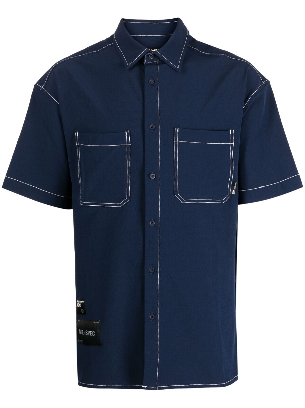 izzue contrast-stitching short-sleeve shirt - Blue von izzue