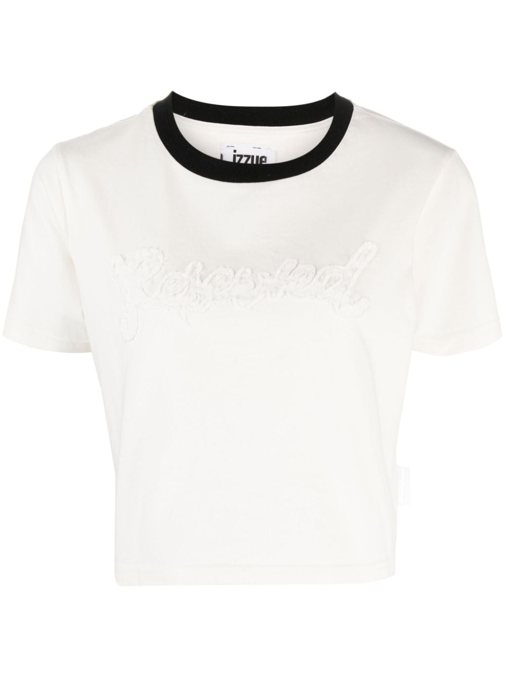 izzue contrasting-collar cotton crop top - White von izzue