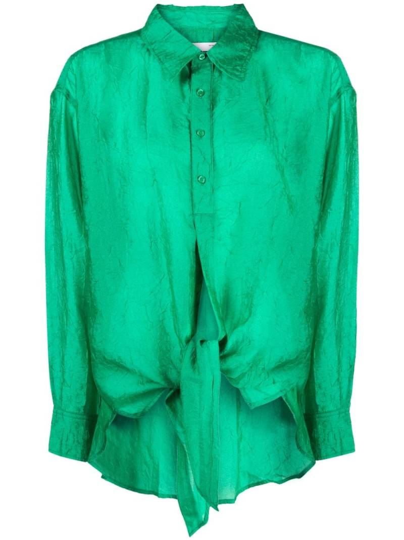 izzue crinkled-finish tie-fastening shirt - Green von izzue