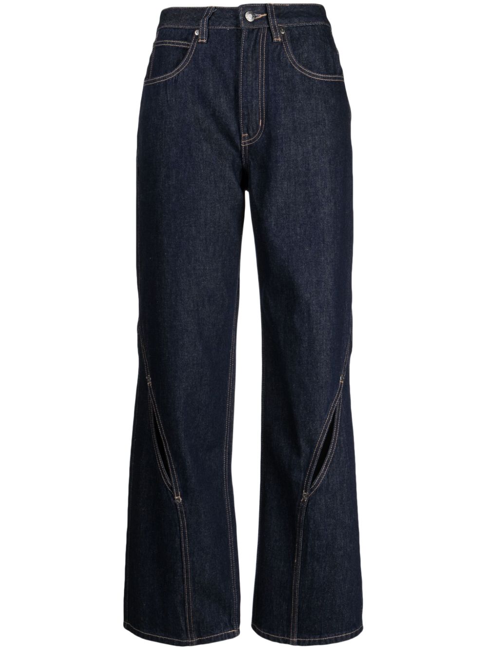 izzue cut-out straight-leg jeans - Blue von izzue