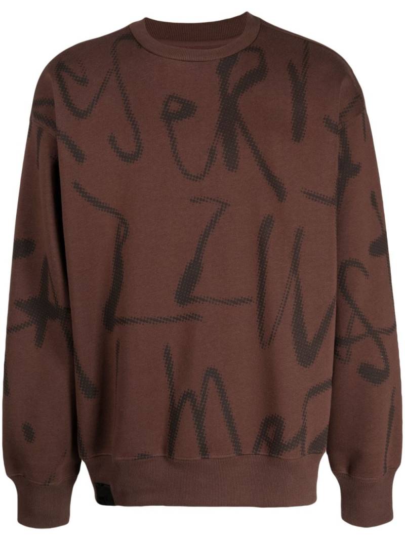 izzue graphic-print jersey-texture sweatshirt - Brown von izzue