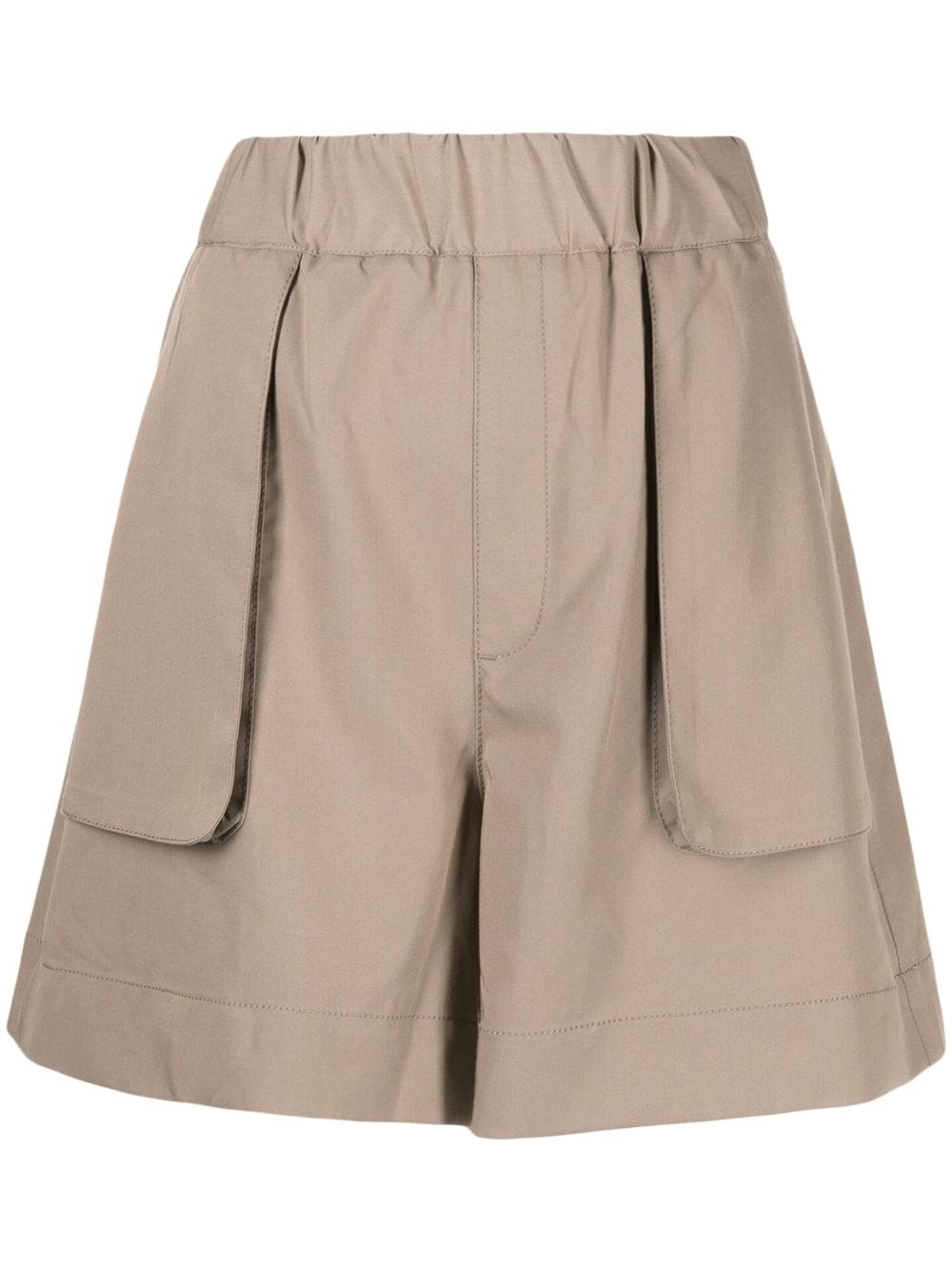 izzue high-waisted elasticated-waistband shorts - Brown von izzue