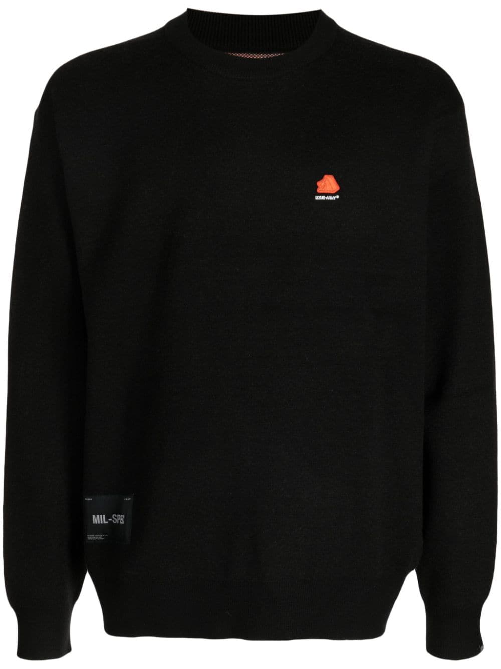 izzue intarsia-knit logo jumper - Black von izzue