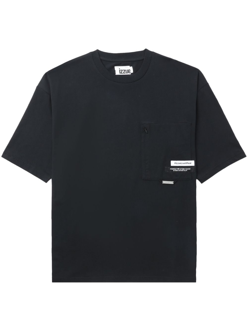 izzue logo-appliqué cotton T-shirt - Black von izzue