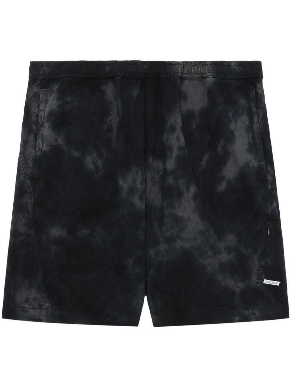 izzue logo-appliqué tie-dye shorts - Black von izzue