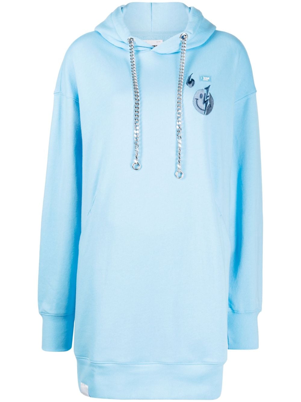 izzue logo-embroidered cotton sweatshirt dress - Blue von izzue