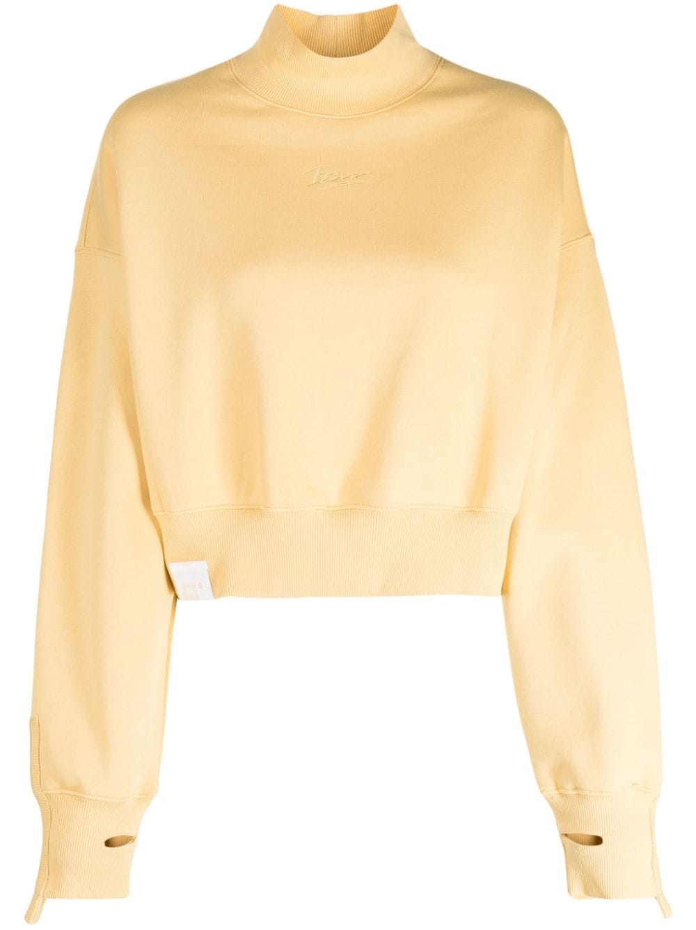 izzue logo-embroidered cropped sweatshirt - Yellow von izzue