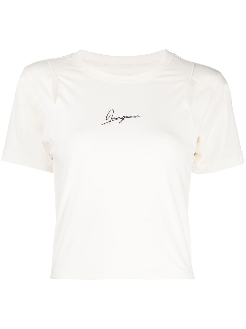 izzue logo-embroidered cut-out T-shirt - White von izzue
