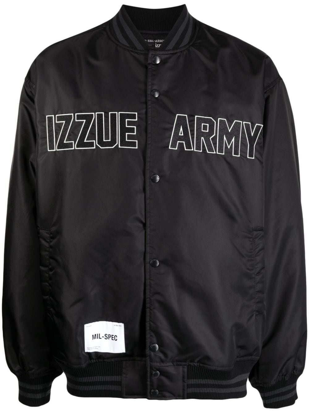 izzue logo-embroidered padded bomber jacket - Black von izzue