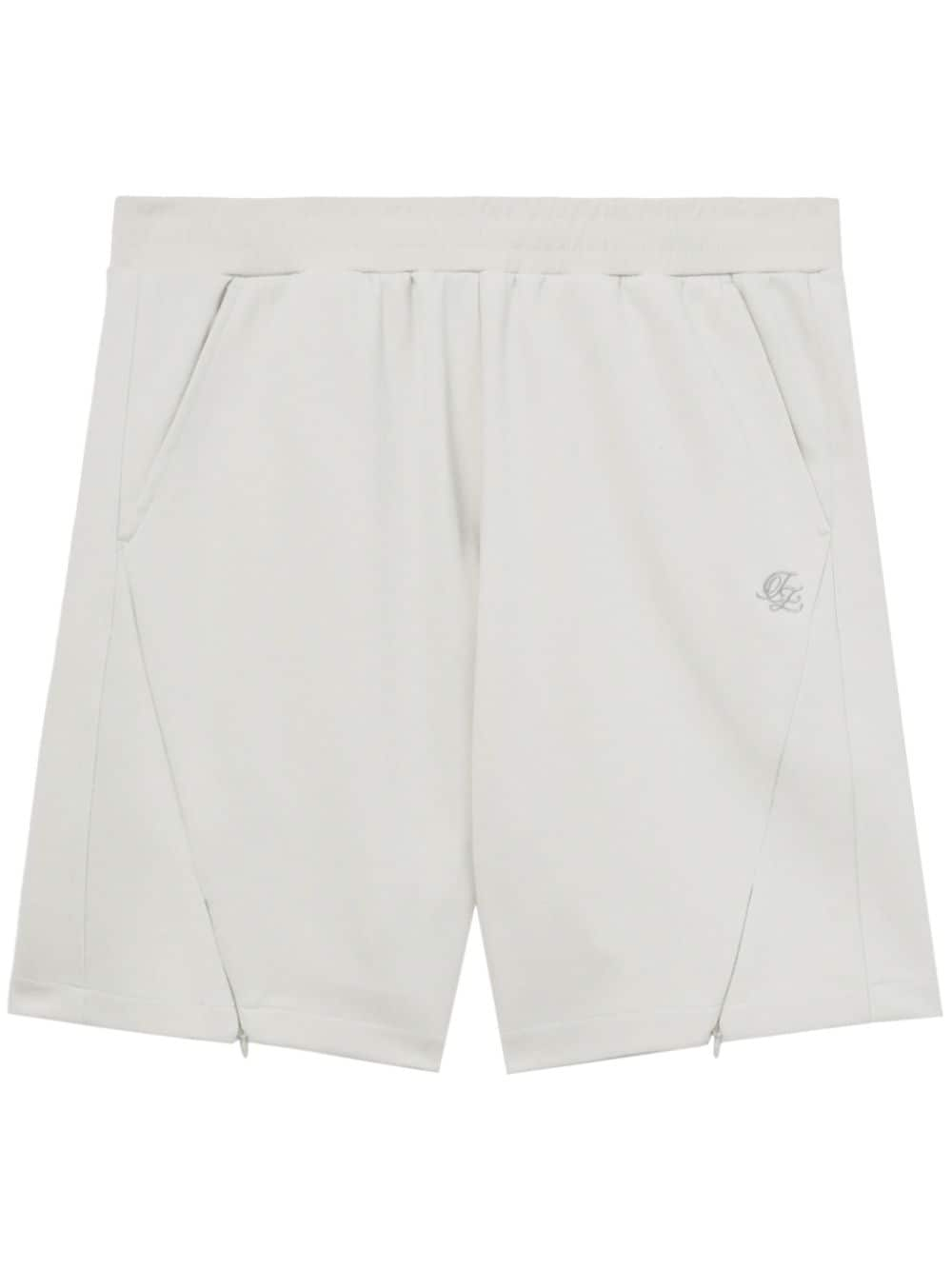 izzue logo-embroidered track shorts - Neutrals von izzue