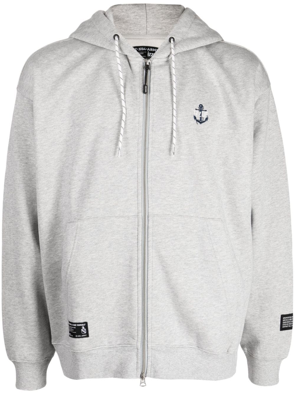 izzue logo-embroidered zip-up hoodie - Grey von izzue