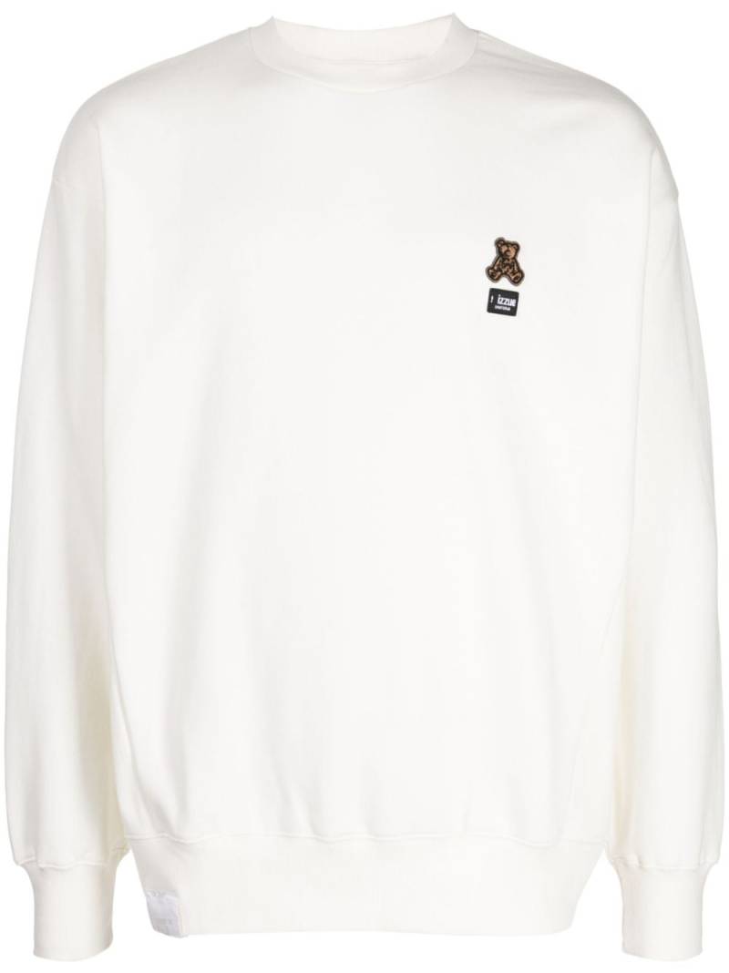 izzue logo-patch crew-neck sweatshirt - White von izzue