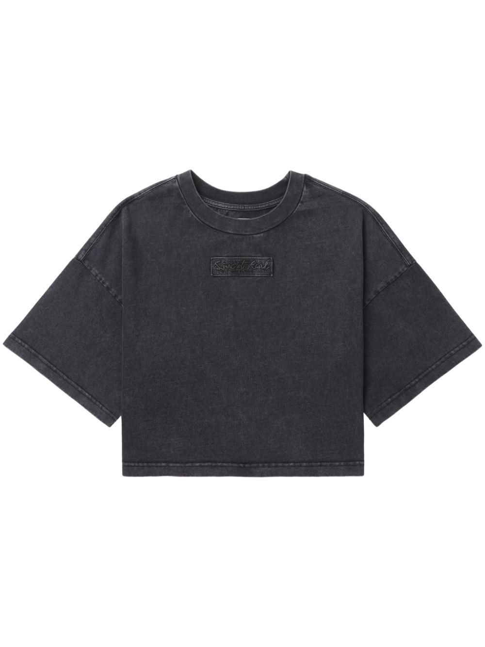 izzue logo-patch cropped T-shirt - Black von izzue