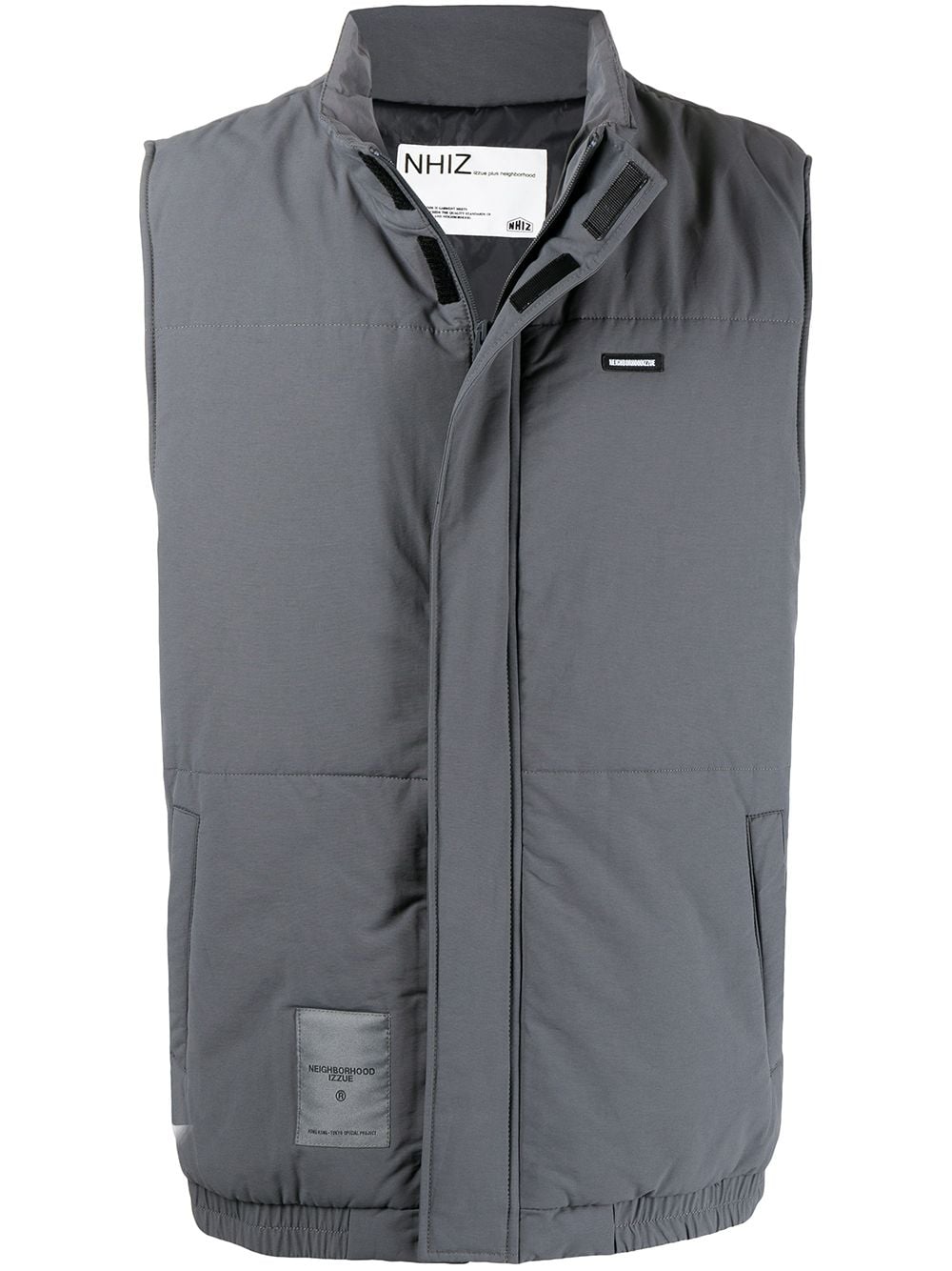 izzue logo patch padded gilet - Grey von izzue