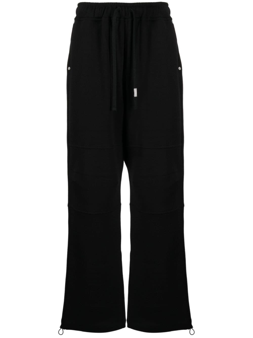 izzue logo-patch straight-leg pants - Black von izzue