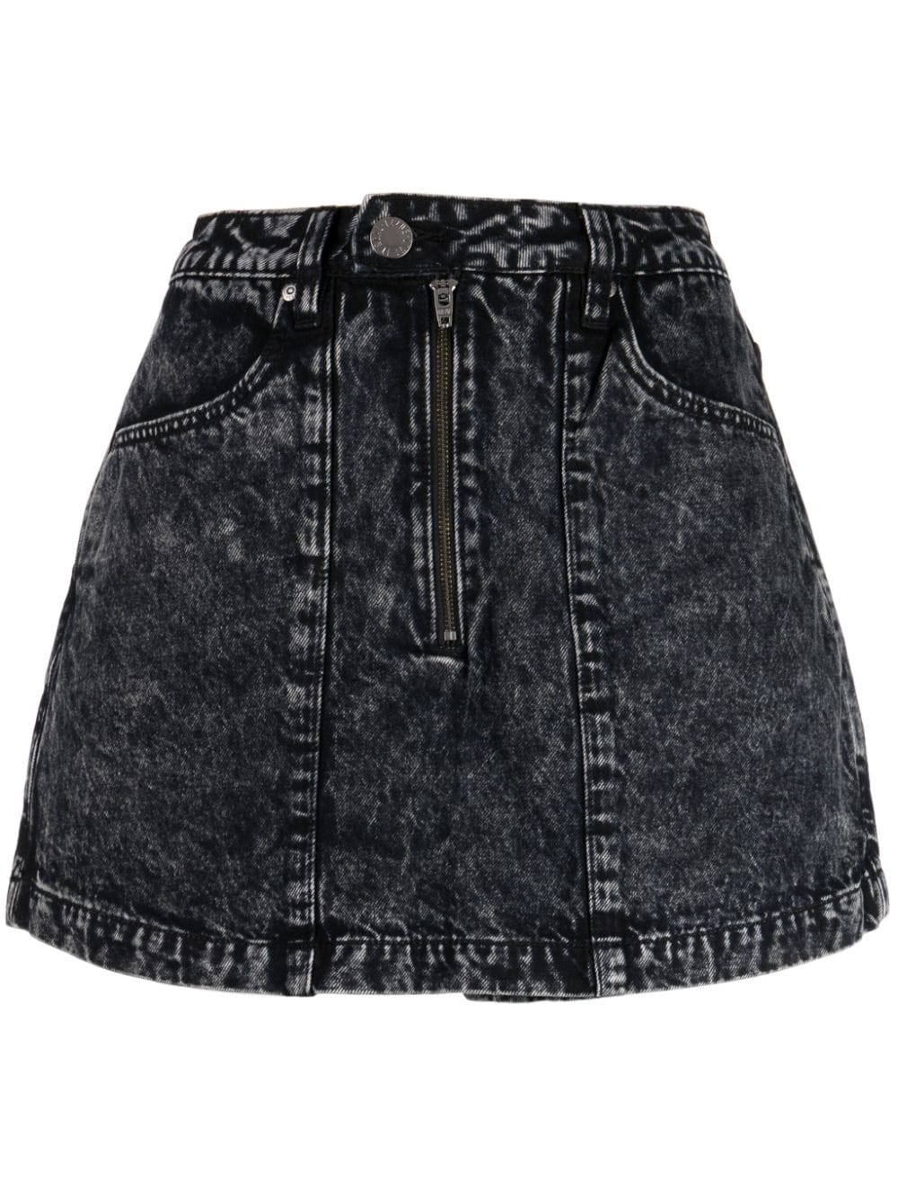 izzue logo-patch zip-up denim shorts - Black von izzue